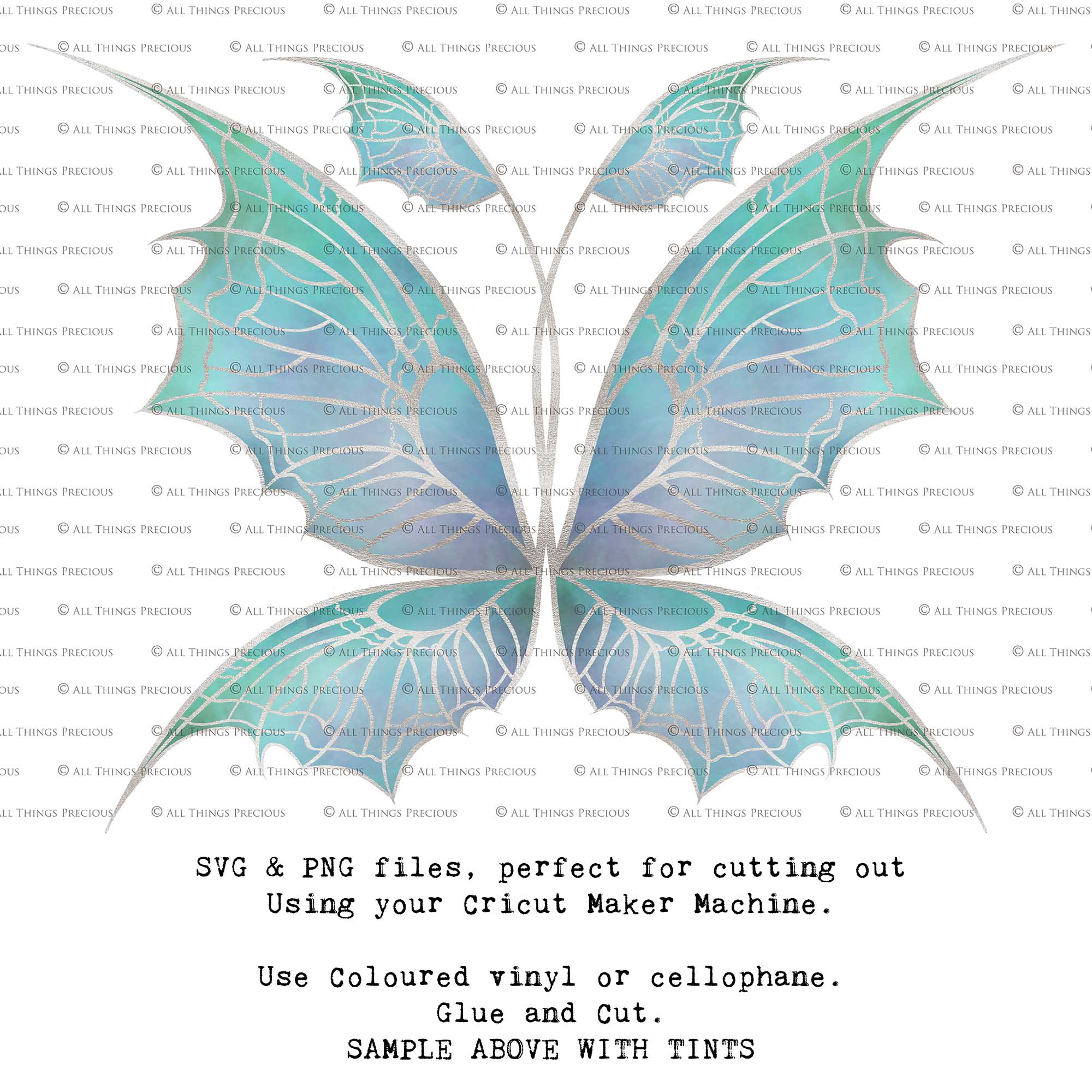 SVG & PNG Fairy Wing files for Cricut or Silhouette Cameo Cutting Machine. To create wearable fairy wings, in adult or children sizes.  Use this clipart design for Halloween Costumes, Fantasy or Cosplay or photography. These are Individual Wing Pieces, for you to cut and assemble. This is a digital product.